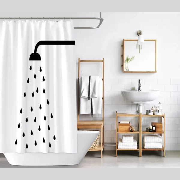 Modern Polyester Waterproof Shower Curtain