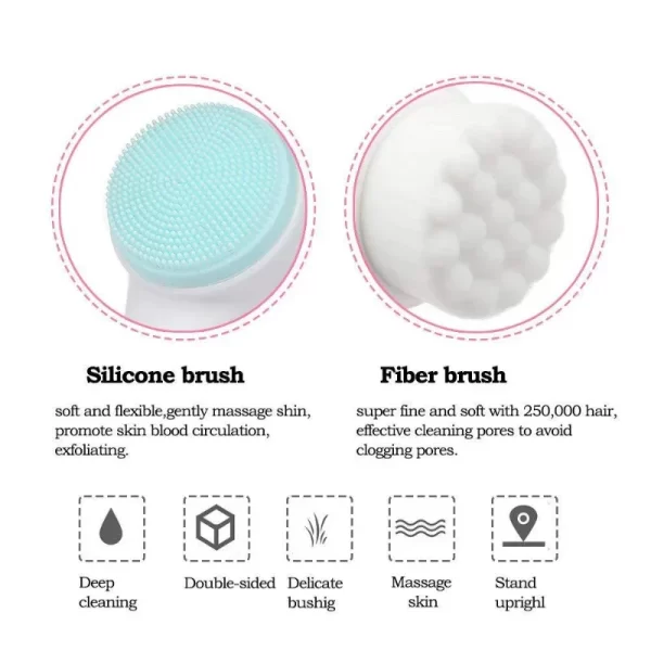 3D Double Silicone Facial Cleansing Brush