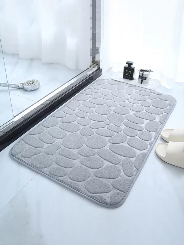 Memory Foam Absorbent Non-Slip Embossed Pebble Bath Mat