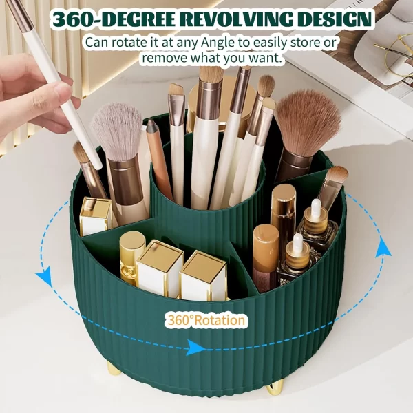 Multi-Functional 5-Slot 360° Rotating Makeup Organizer