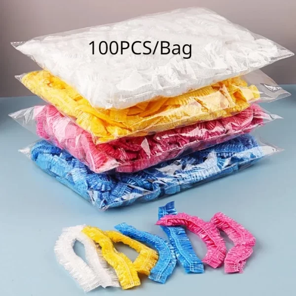 100/200pcs Transparent Waterproof Disposable Shower Cap