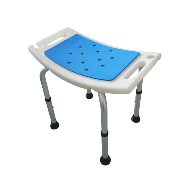 Adjustable Height Non-Slip Shower Chair with Drain Holes