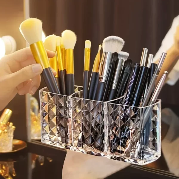 Clear Acrylic Cosmetic Brush Holder Makeup Organizer