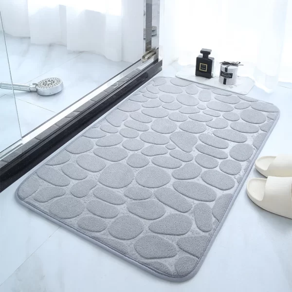 Memory Foam Absorbent Non-Slip Embossed Pebble Bath Mat