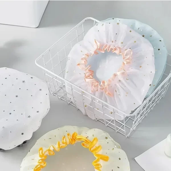 Waterproof Double-Layer Shower Cap