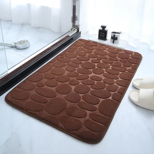 Memory Foam Absorbent Non-Slip Embossed Pebble Bath Mat