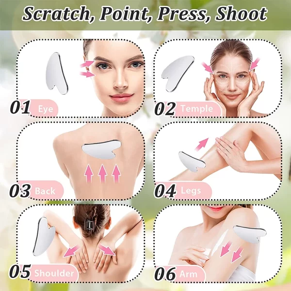 Gua Sha Skin Scraper Face Massage Skincare Tool