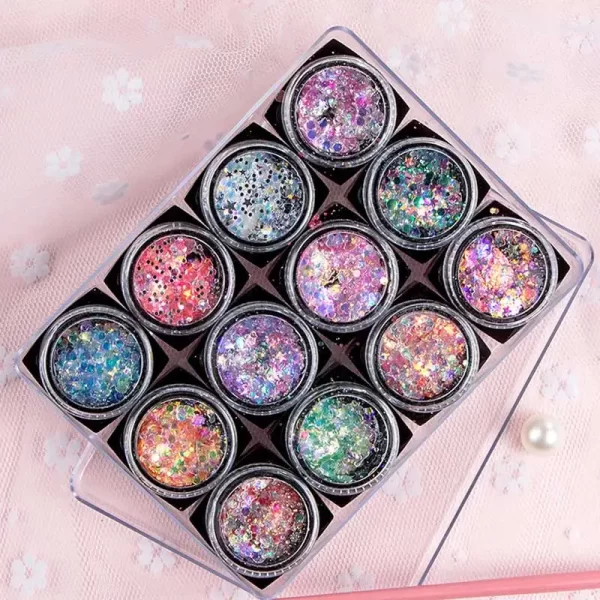 Body/Face/Eye Makeup Glitter Gel Eyeshadow Cream 6/12pcs/set