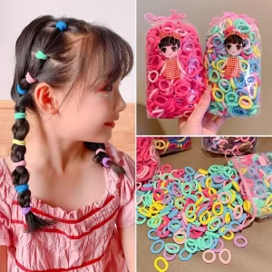 Women’s/Girl’s Colourful Nylon Elastic Hair Ties 100/200Pcs