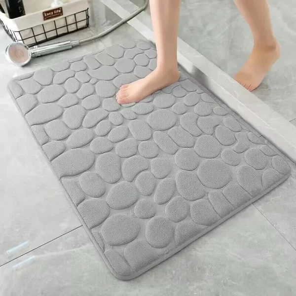 Memory Foam Absorbent Non-Slip Embossed Pebble Bath Mat