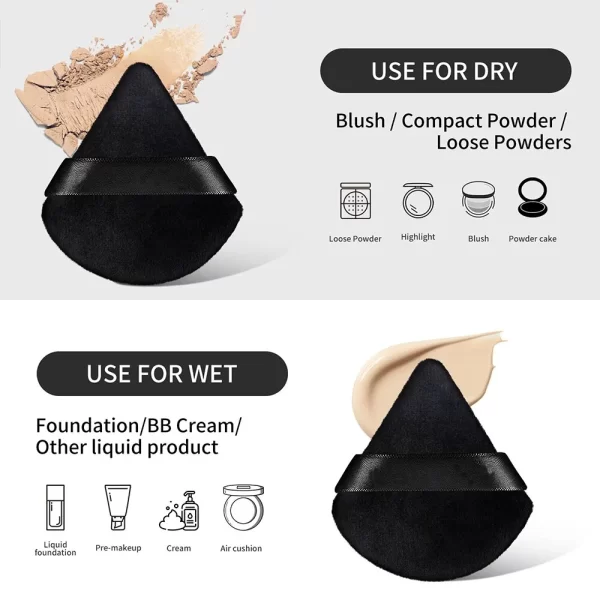 Triangle Powder Puff Wet Dry Use 10/12 Pcs