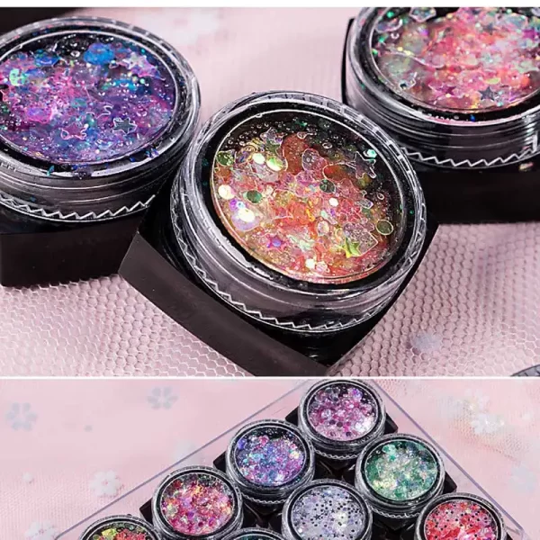 Body/Face/Eye Makeup Glitter Gel Eyeshadow Cream 6/12pcs/set