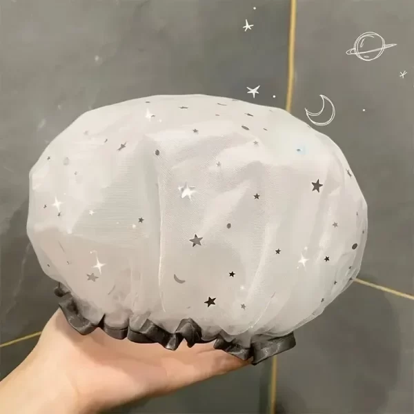 Waterproof Double-Layer Shower Cap