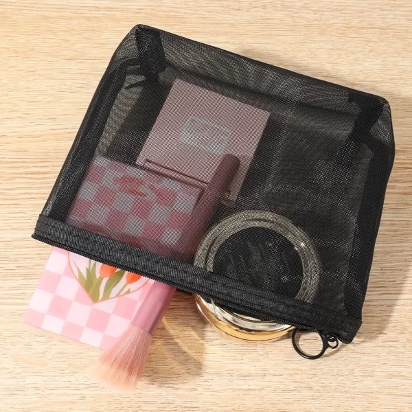 Portable Mesh Toiletry Cosmetic Bag Makeup Organizer