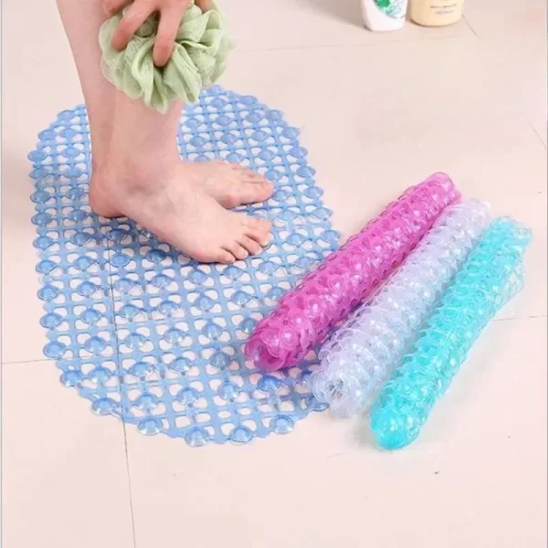 PVC Soft Shower Anti-Slip Bath Mat with Suction Cups