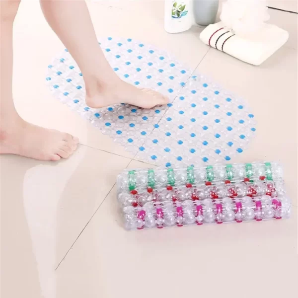 PVC Soft Shower Anti-Slip Bath Mat with Suction Cups