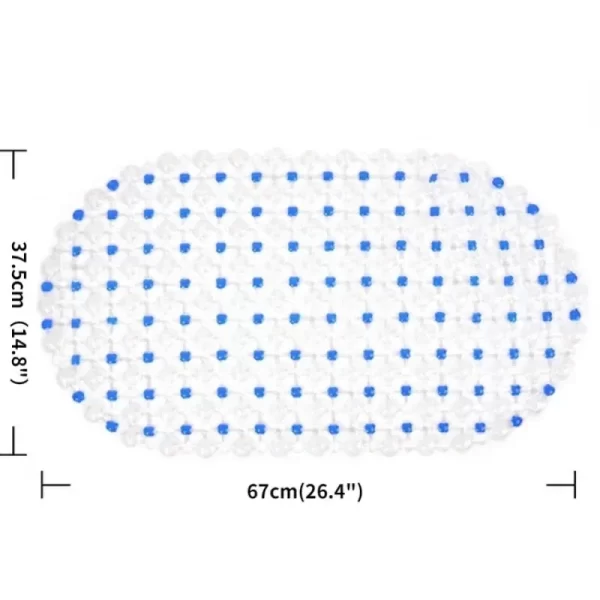 PVC Soft Shower Anti-Slip Bath Mat with Suction Cups