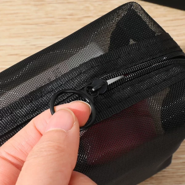 Portable Mesh Toiletry Cosmetic Bag Makeup Organizer