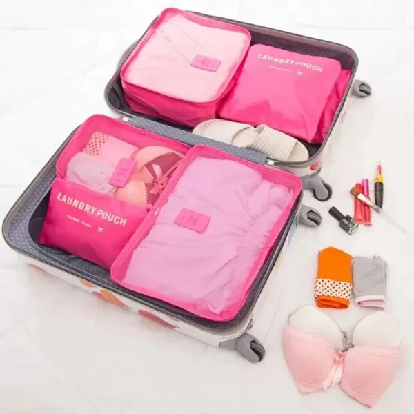 6-piece Large Size Portable Travel Makeup Organizer