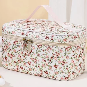 Floral Pattern Portable Travel Cosmetic Bag Makeup Organiser