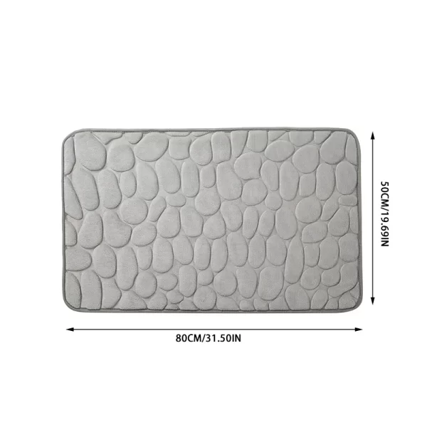 Memory Foam Absorbent Non-Slip Embossed Pebble Bath Mat