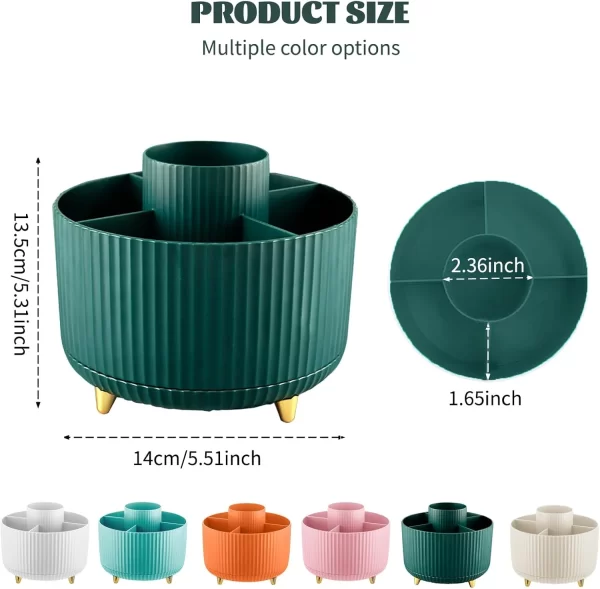 Multi-Functional 5-Slot 360° Rotating Makeup Organizer