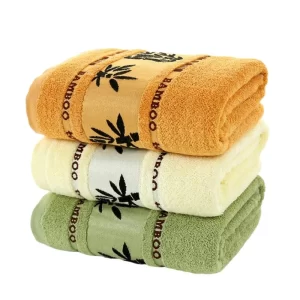 Thick Absorbent Bamboo Fibre Bath and Face Towel Set