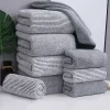 Absorbent Quick-Drying Striped Bamboo Hand Towel