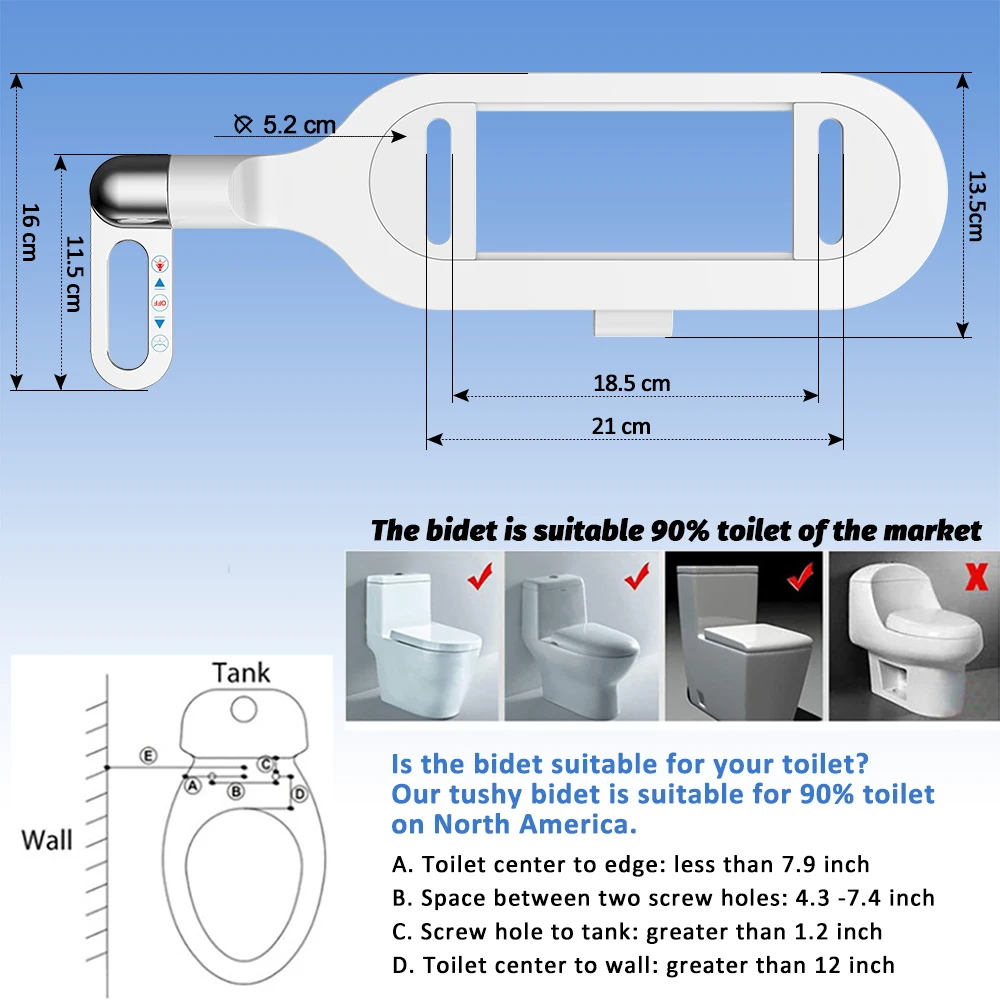 Lightweight Ultra-thin Non-Electric Bidet Toilet Seat